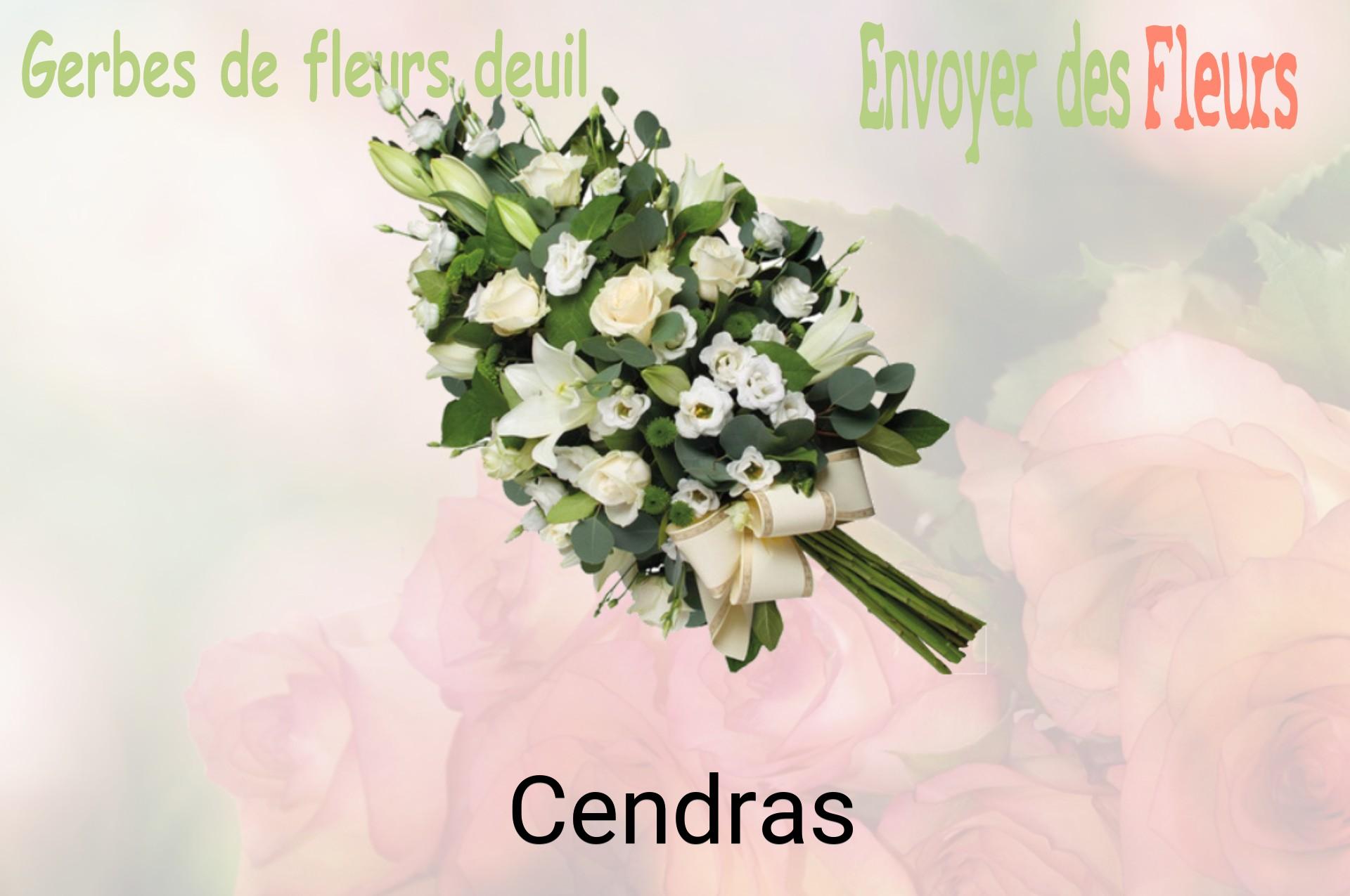 Gerbe de fleurs de deuil livrée à Cendras